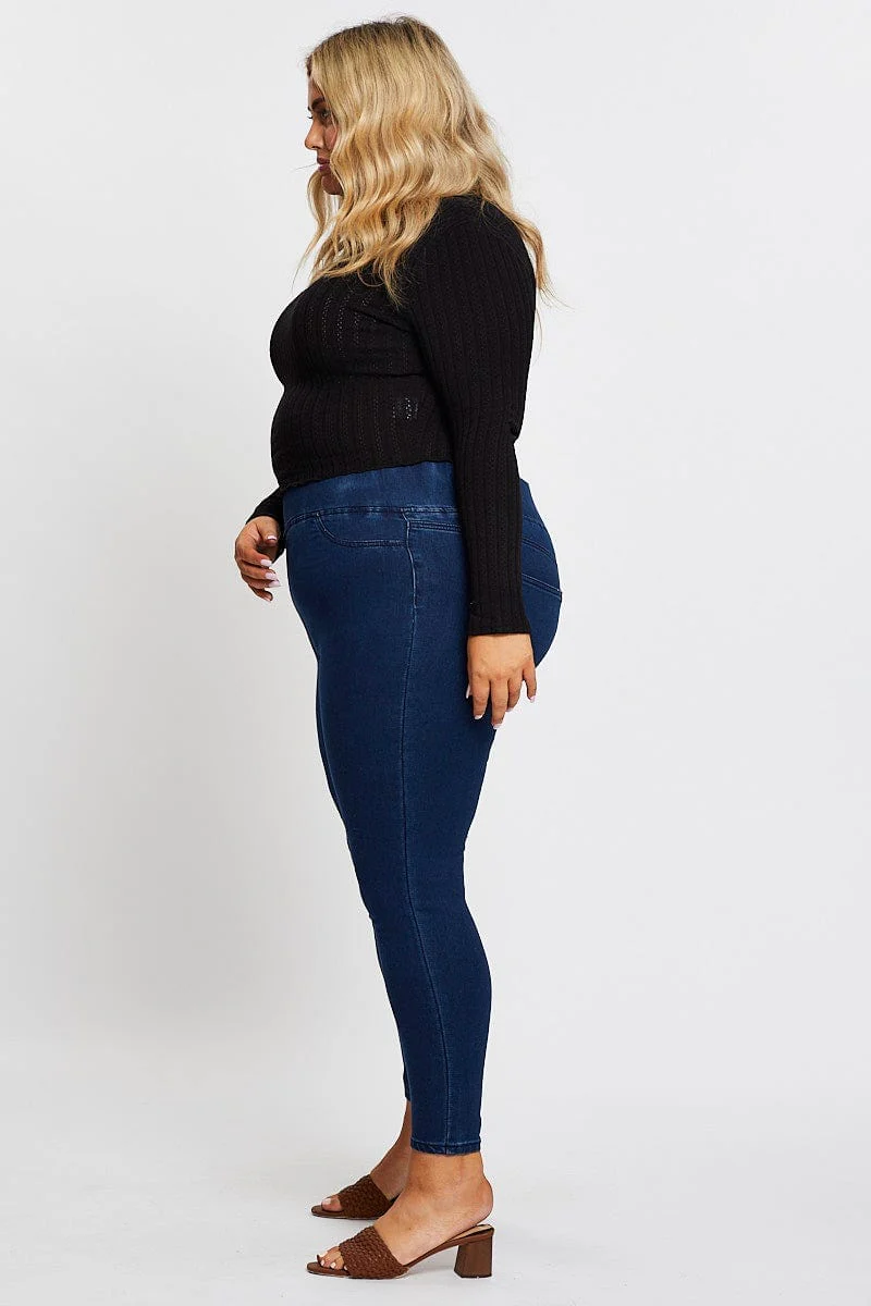 Dk Indigo High Rise Denim Jeggings - Image 4