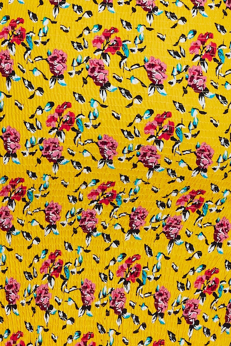 Floral Print Bodycon Dress Off Shoulder Short Sleeve - Image 6