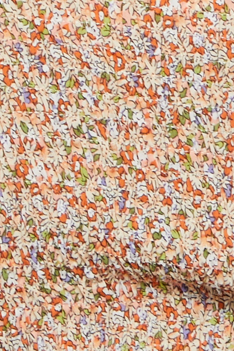 Floral Print Crop Top Sleeveless Drawstring - Image 6