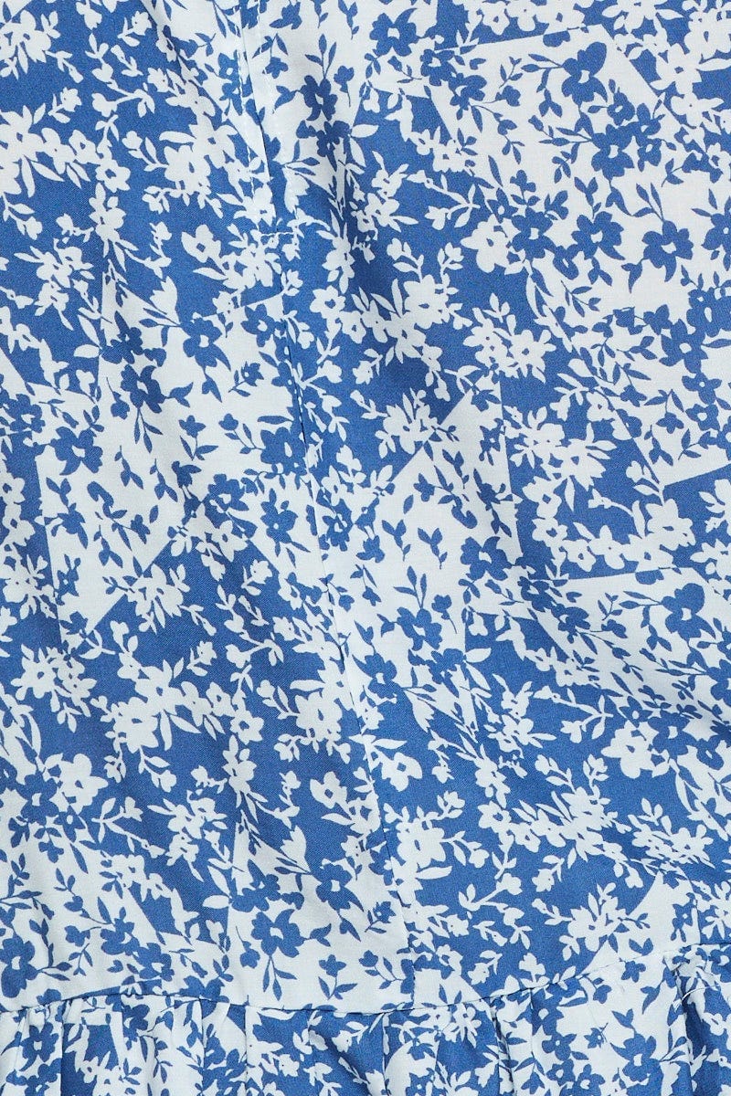 Floral Print Frill Top Short Sleeve - Image 6