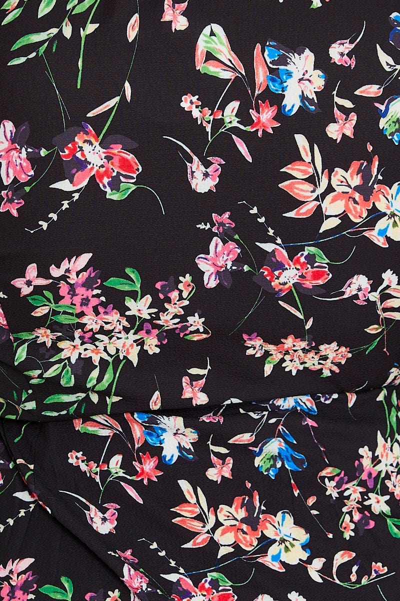 Floral Print Maxi Dress V-neck Long Sleeve - Image 6