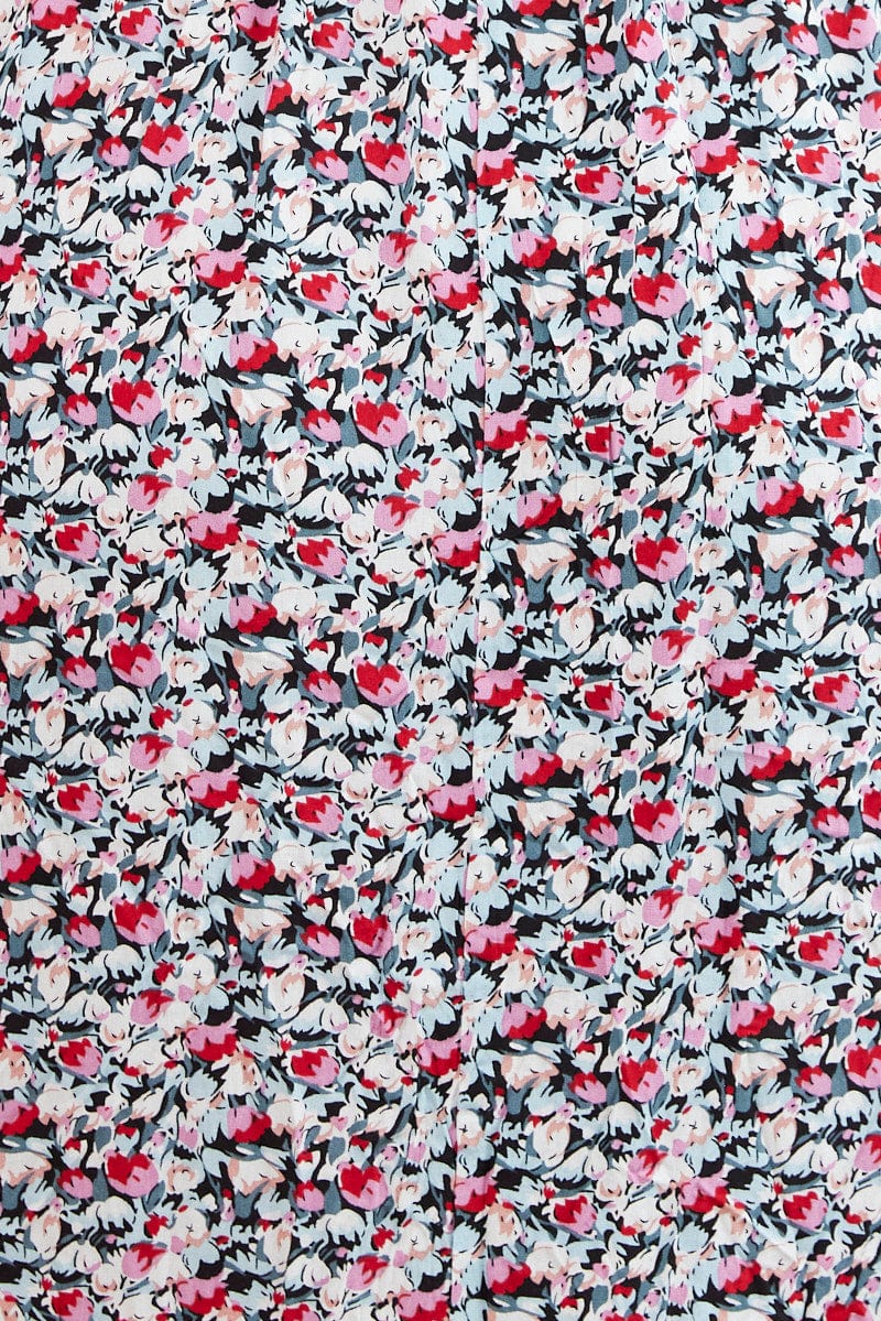 Floral Print Midi Dress V-neck Sleeveless - Image 6