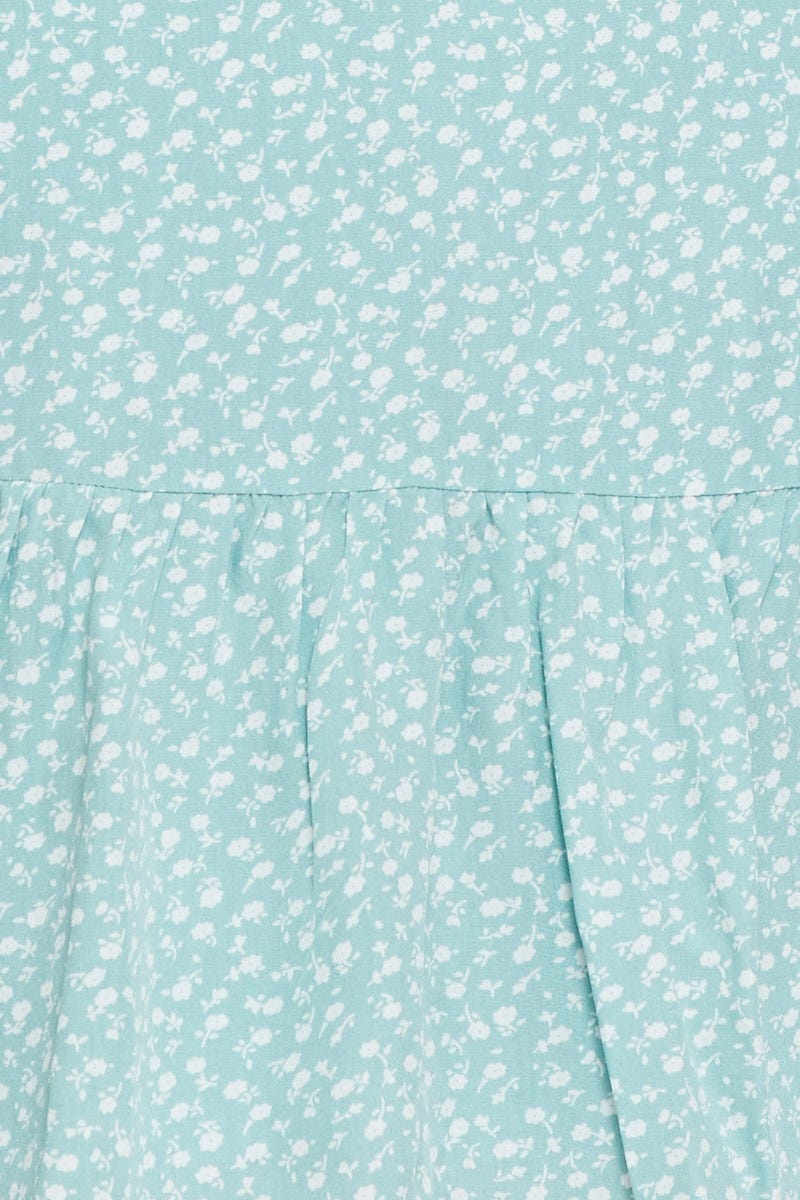 Floral Print Mini Skater Skirt Elastic Waist - Image 6