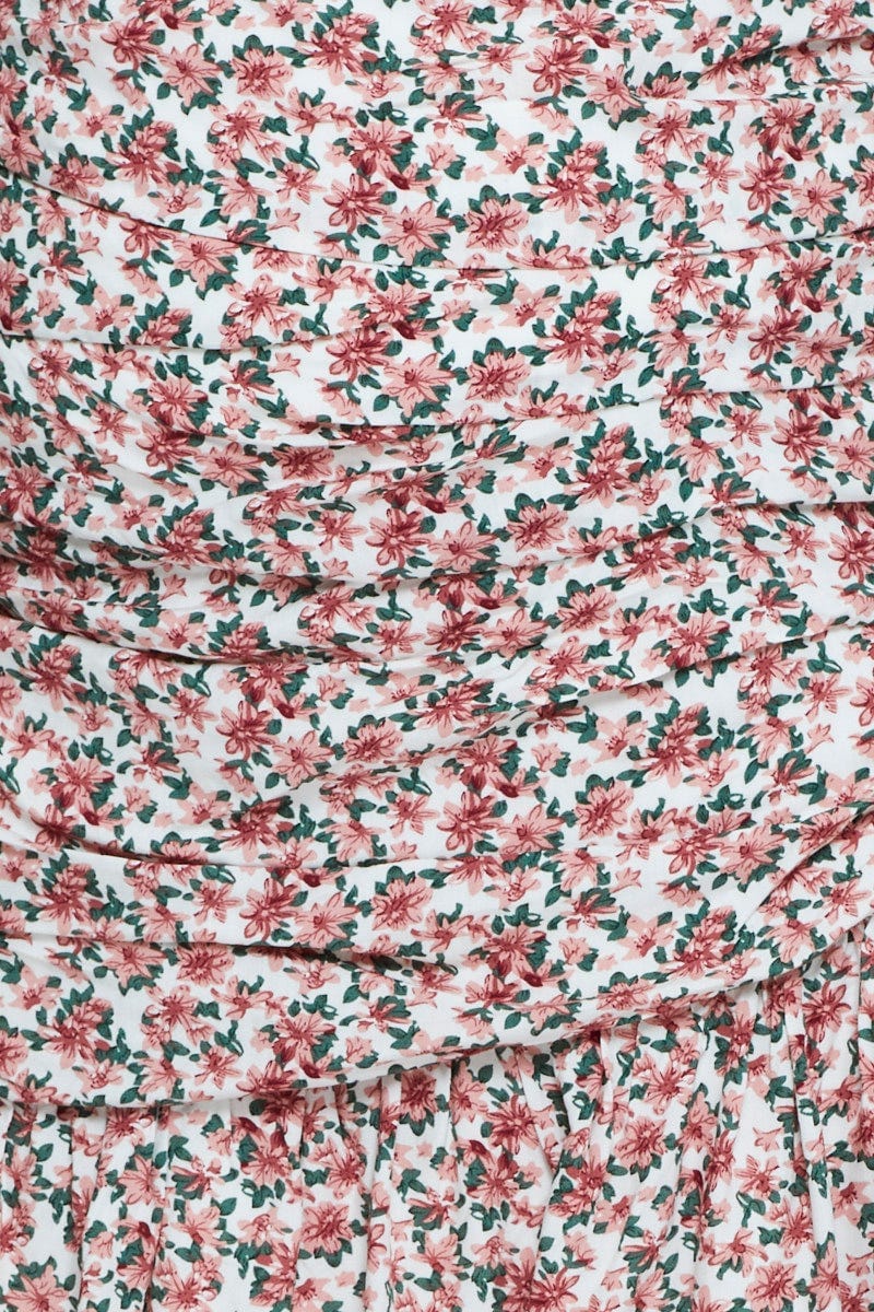 Floral Print Mini Skirt Ruffle Hem - Image 6