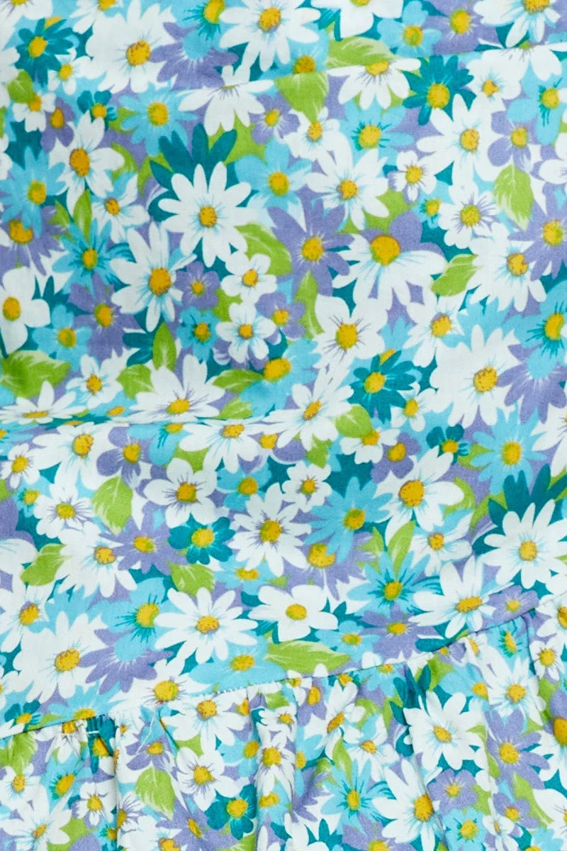 Floral Print Mini Wrap Skirt Ruffle Hem - Image 6