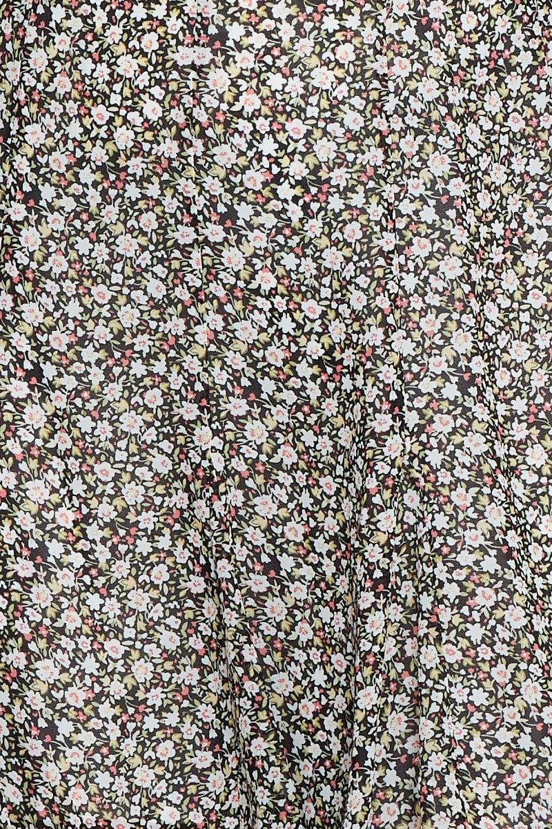 Floral Print Mini Wrap Skirt Ruffle Hem - Image 6