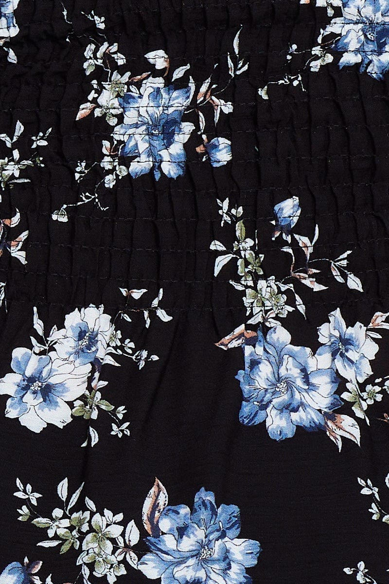 Floral Print Peplum Top Sleeveless Shirred - Image 6