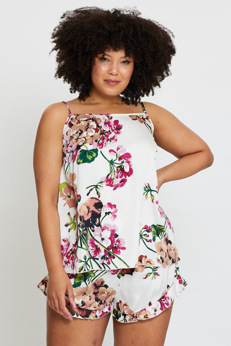 Floral Print Pyjama 2 Piece Pj Set - Image 3
