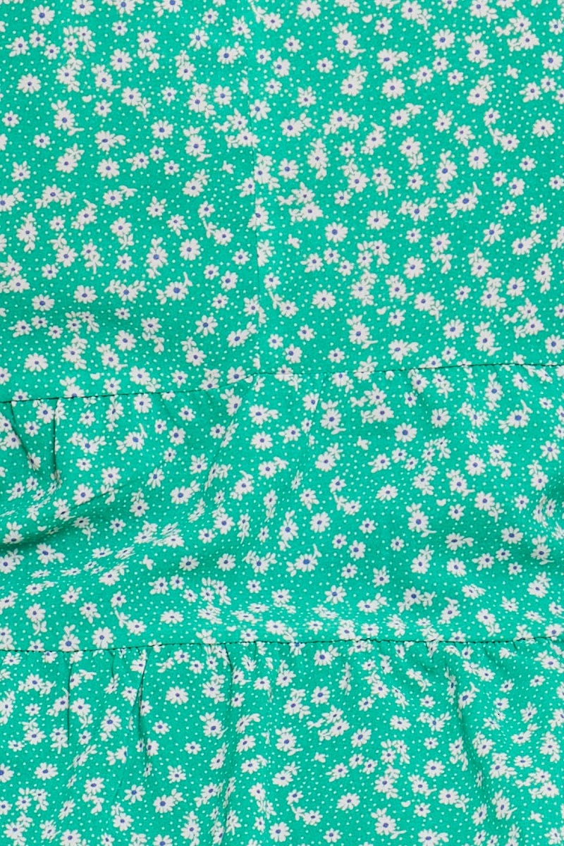 Floral Print Shell Top Short Sleeve Tiered - Image 6