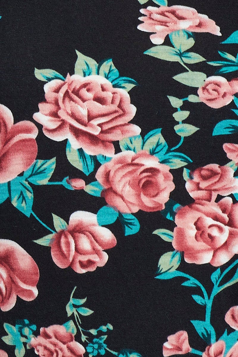 Floral Print Short Sleevepattern T-shirt - Image 6