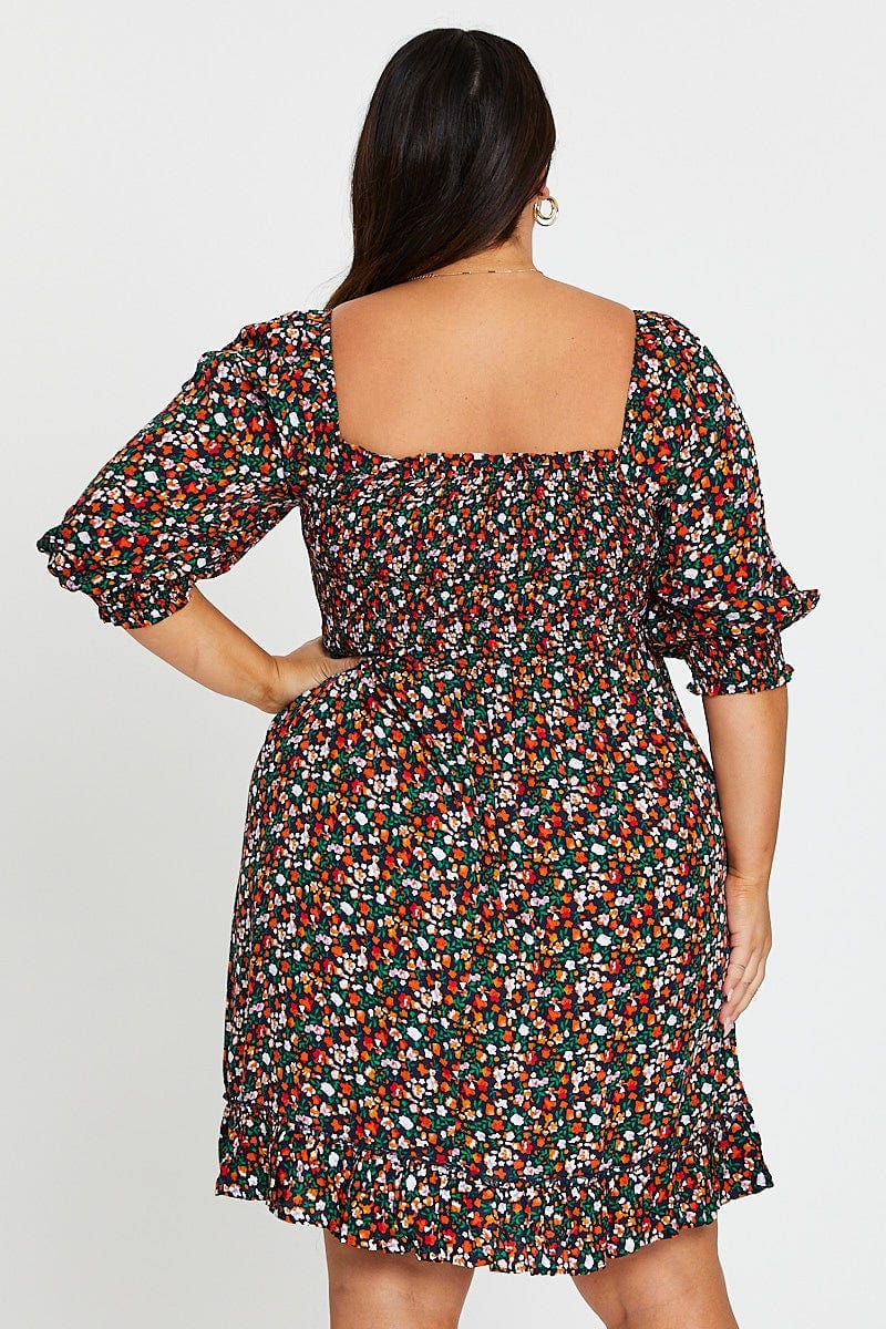 Floral Print Sleeve Scoop Neck Short - Image 5