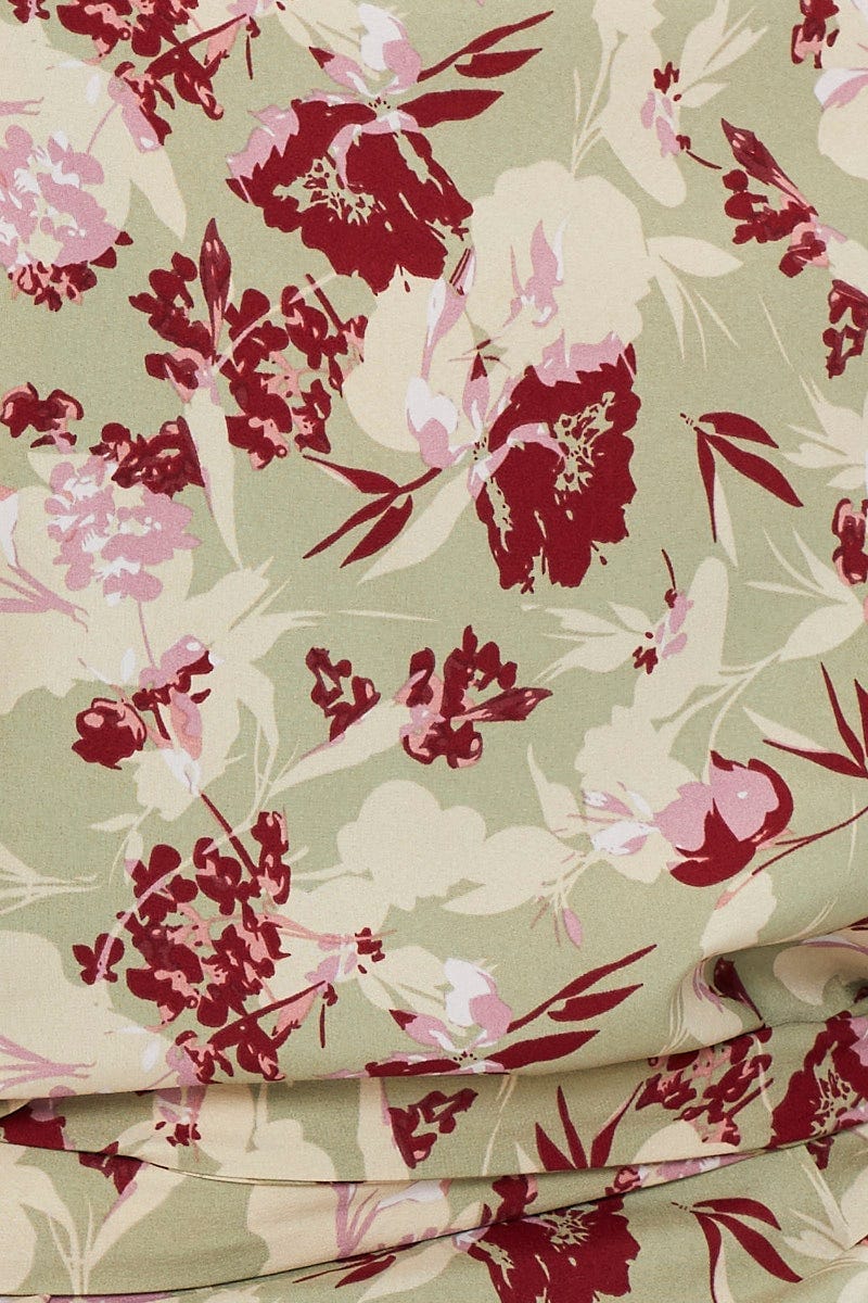 Floral Print Wrap Top Half Sleeve - Image 6