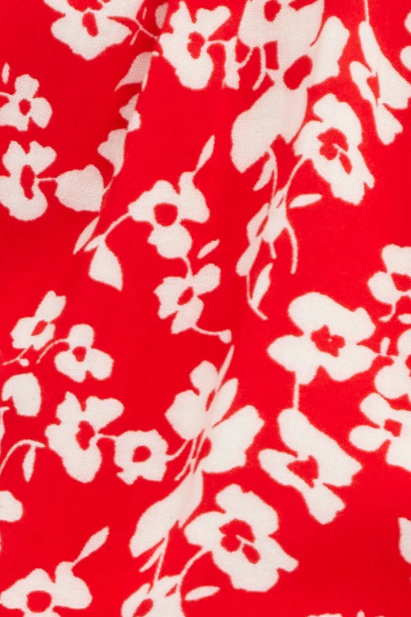 Floral Print Puff Sleeve Floral Crop Top - Image 6