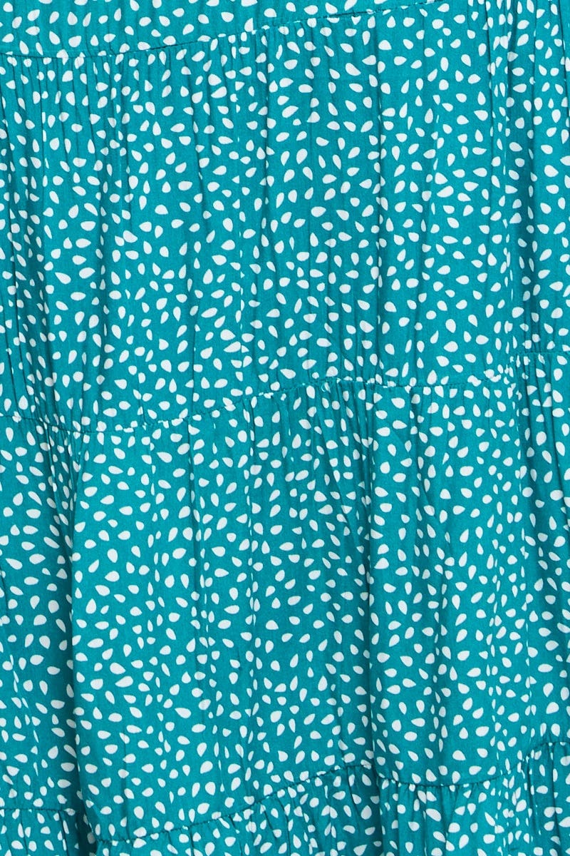 Geo Print Midi Skirt Elastic Waist - Image 6