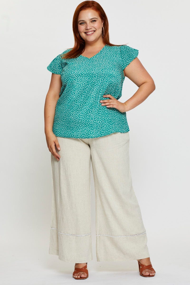 Geo Print Shell Top Short Sleeve - Image 2