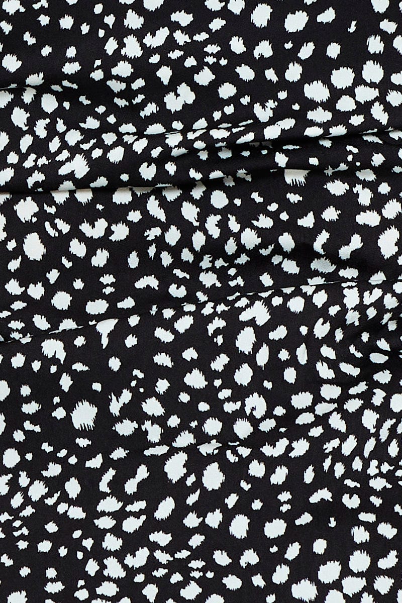 Geo Print Singlet Top Cowl Neck Satin - Image 6