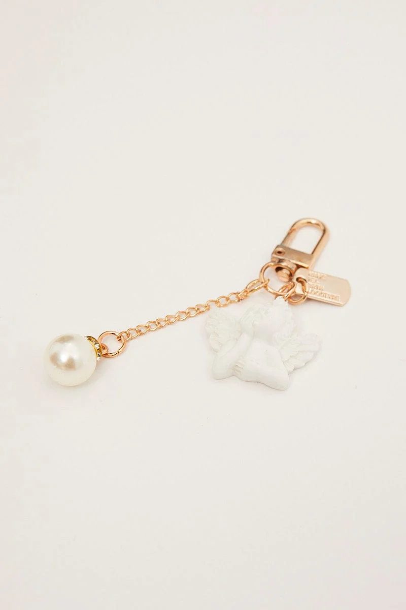 Gold Angel Charm Keyring - Image 2