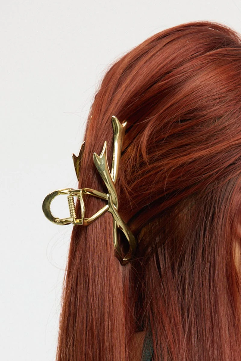 Gold Bow Claw Clip