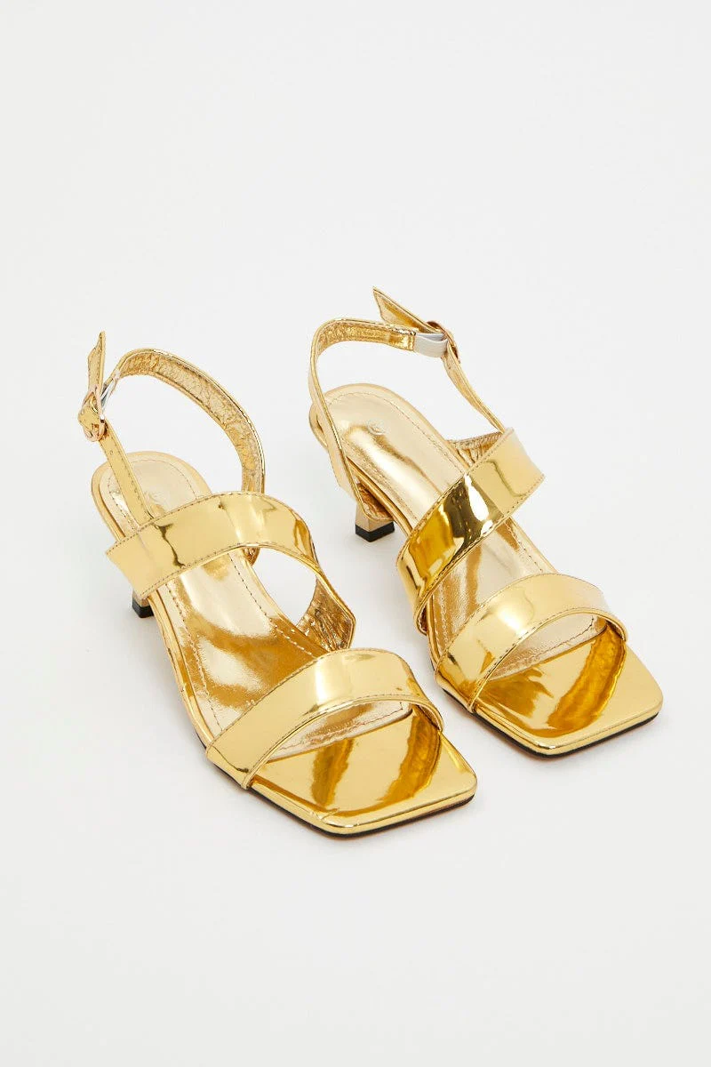 Gold Gold Strappy Heels - Image 2