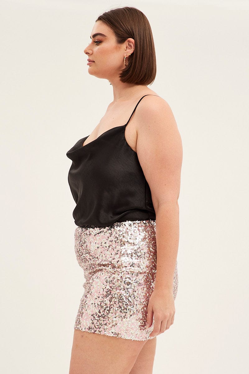Gold Sequin Mini Skirt - Image 4
