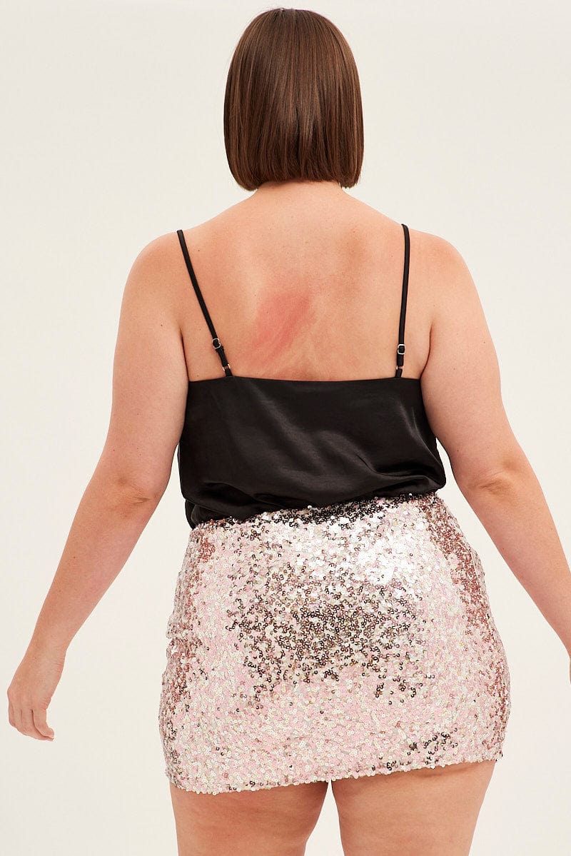 Gold Sequin Mini Skirt - Image 5