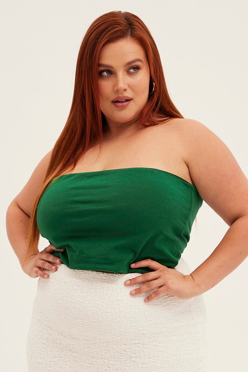 Green Bandeau Top Cotton
