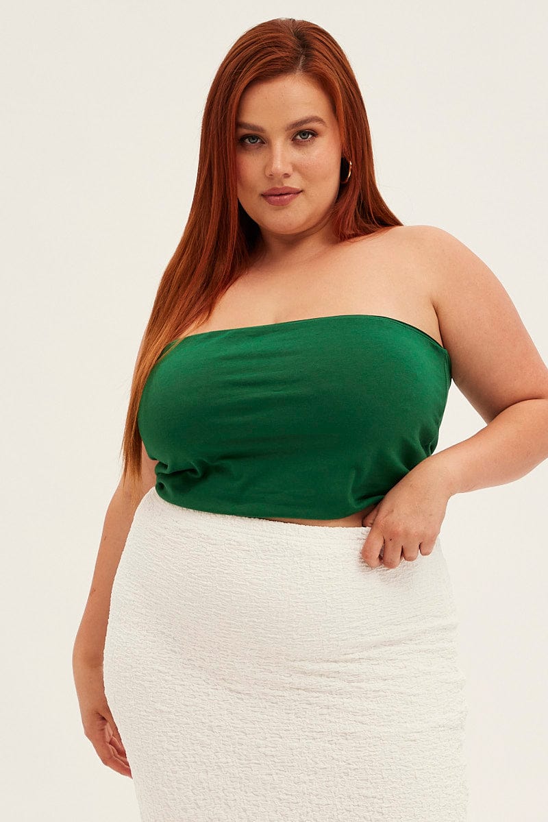 Green Bandeau Top Cotton - Image 3