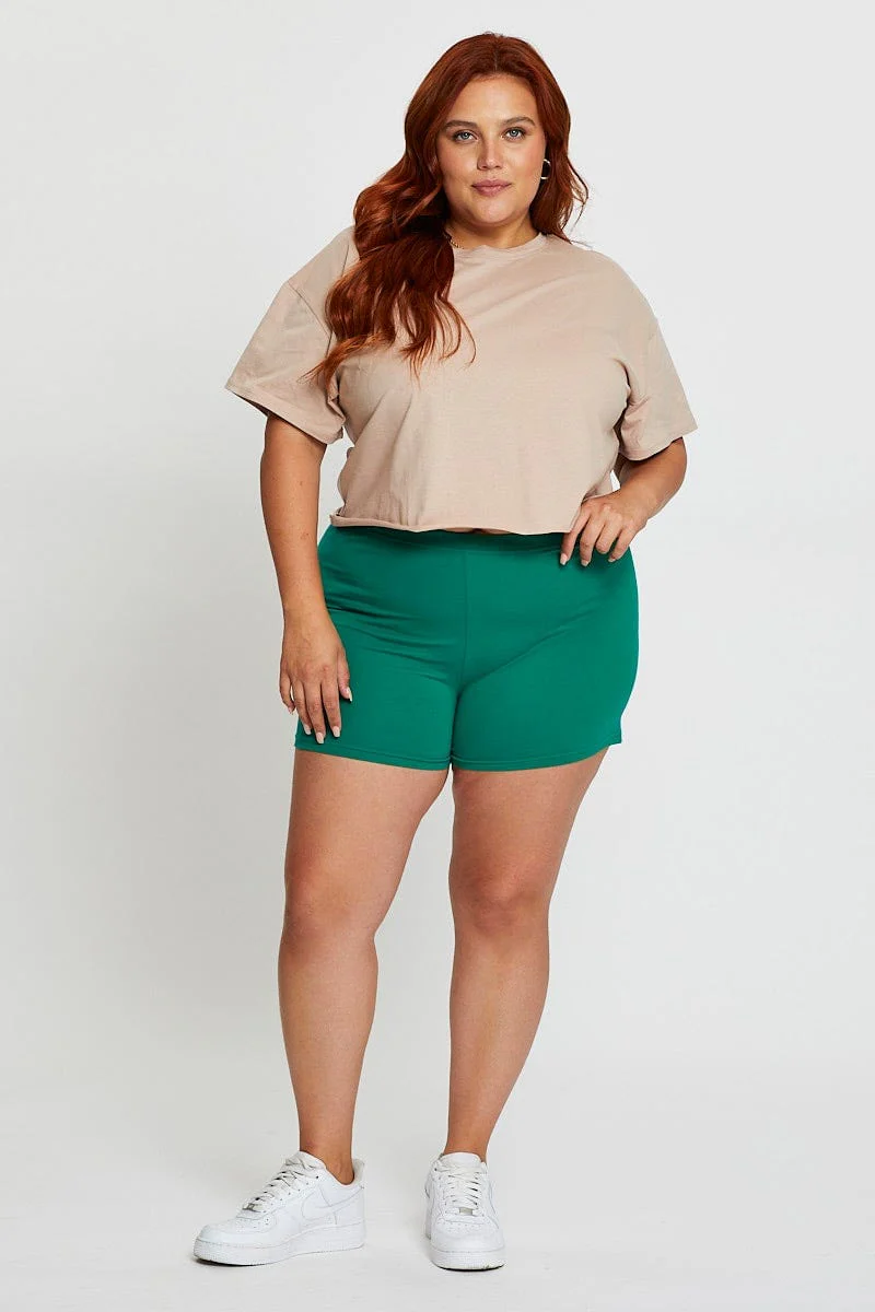 Green Bike Shorts Cotton - Image 3