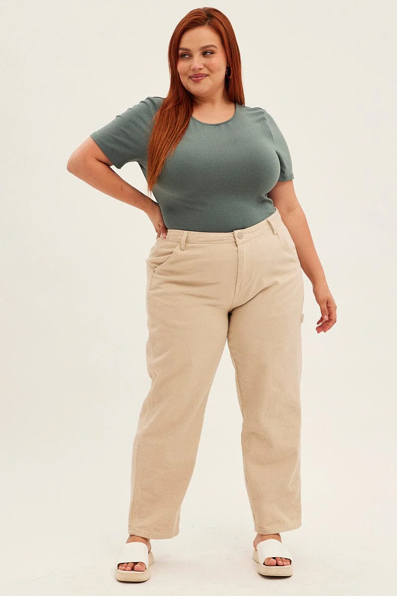 Green Bodysuit Short Sleeve Crew Neck - Image 3