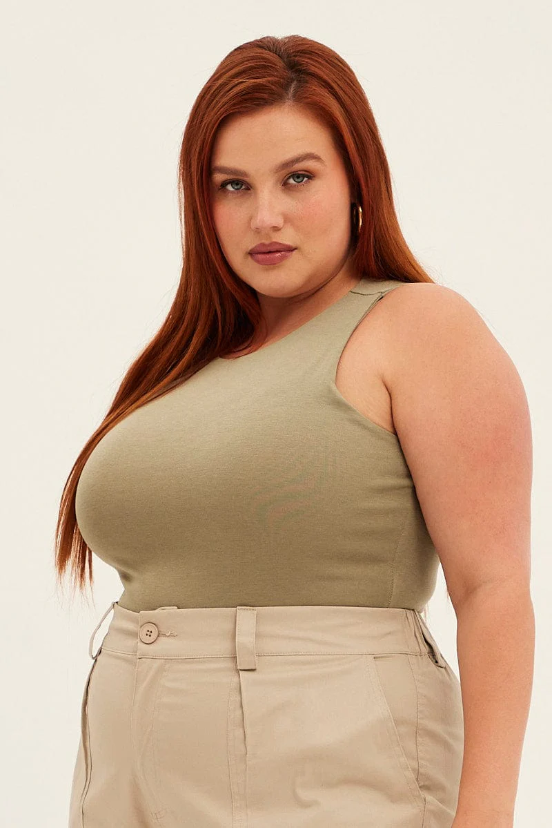 Green Bodysuit Sleeveless Crew Neck - Image 4