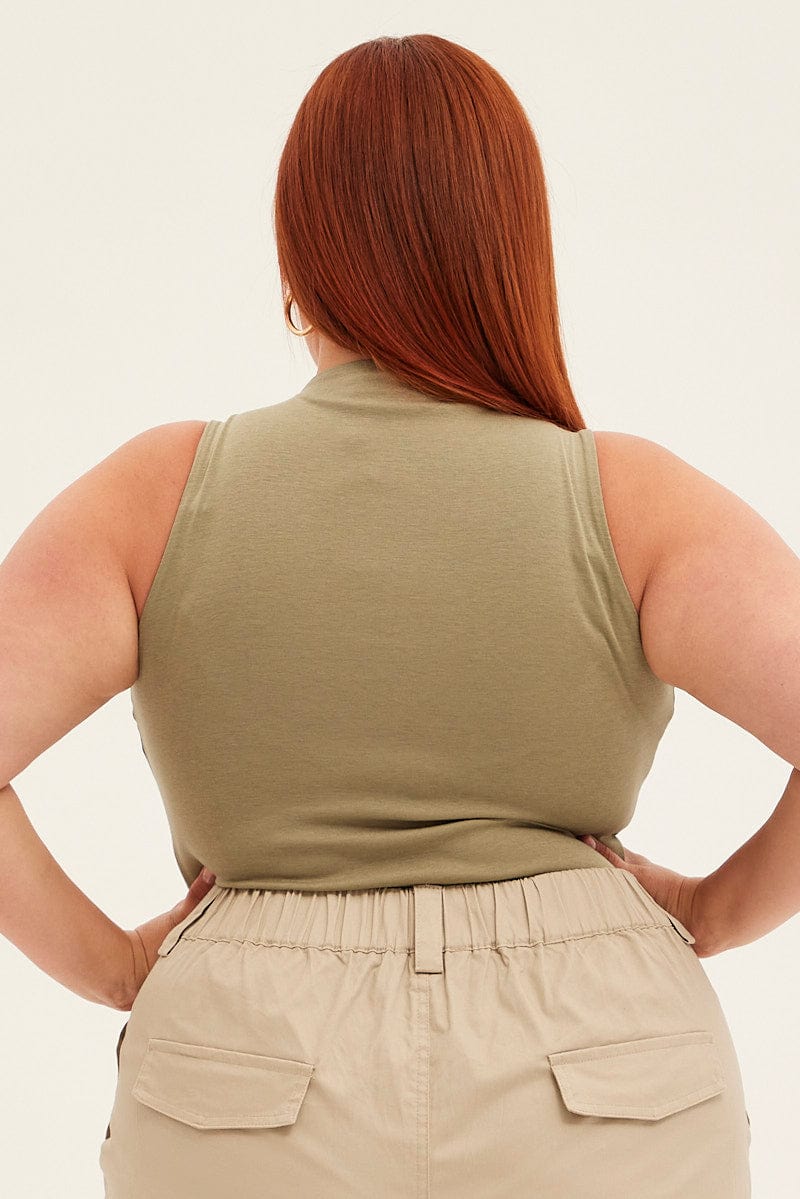 Green Bodysuit Sleeveless Crew Neck - Image 5