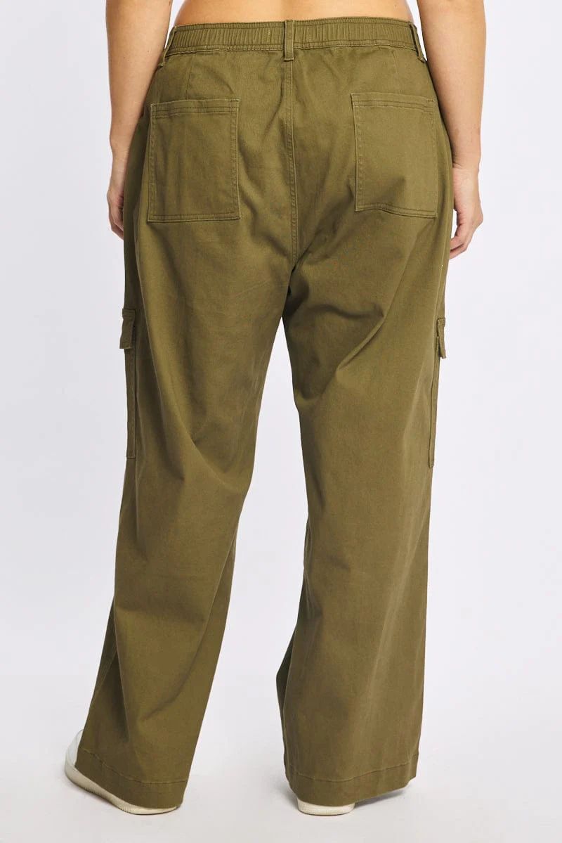 Green Cargo Pants Elastic Waist - Image 6