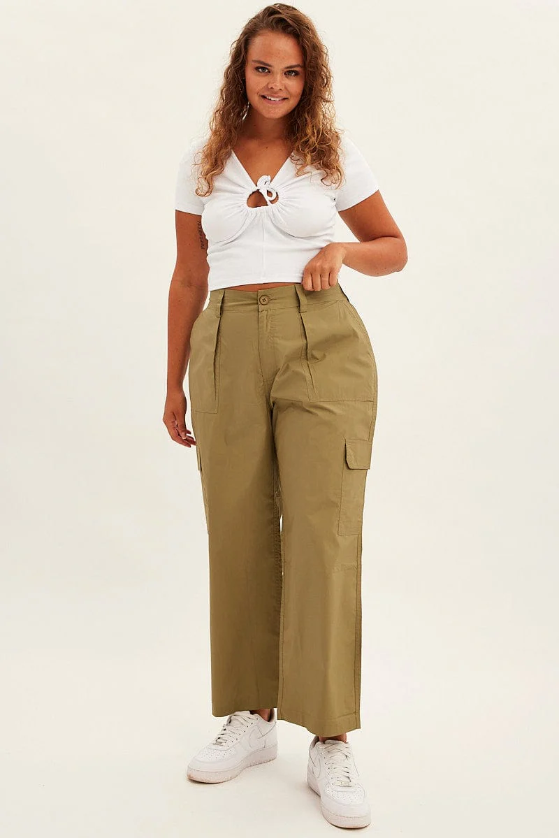 Green Cargo Pants Mid Rise - Image 3