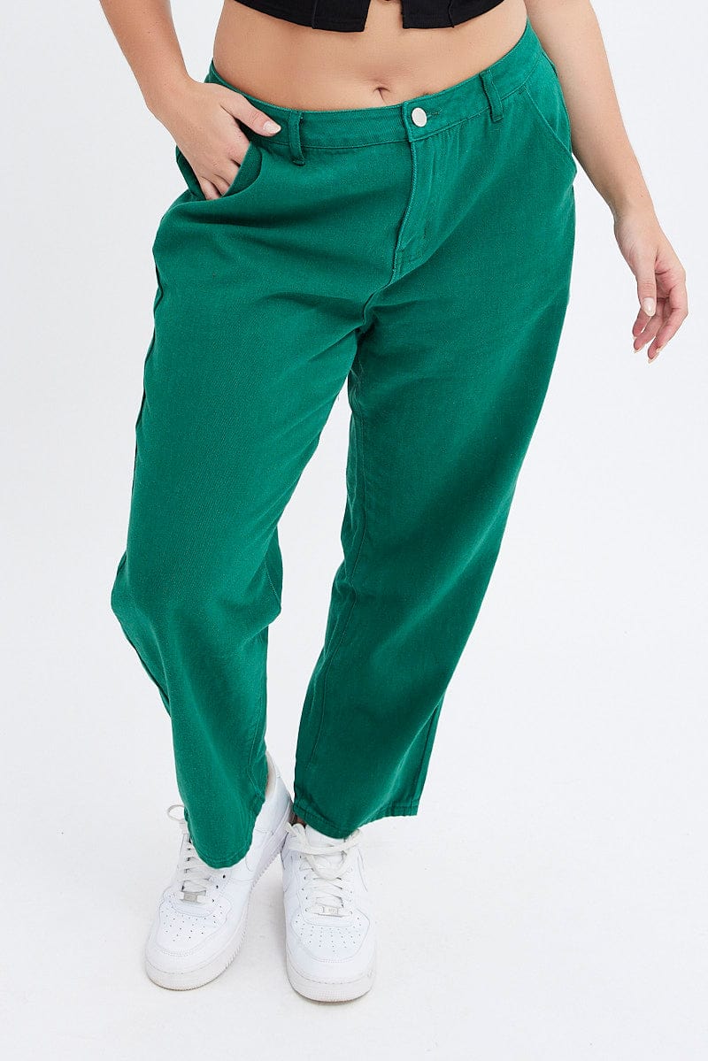 Green Carpenter Denim Jeans High Rise - Image 2