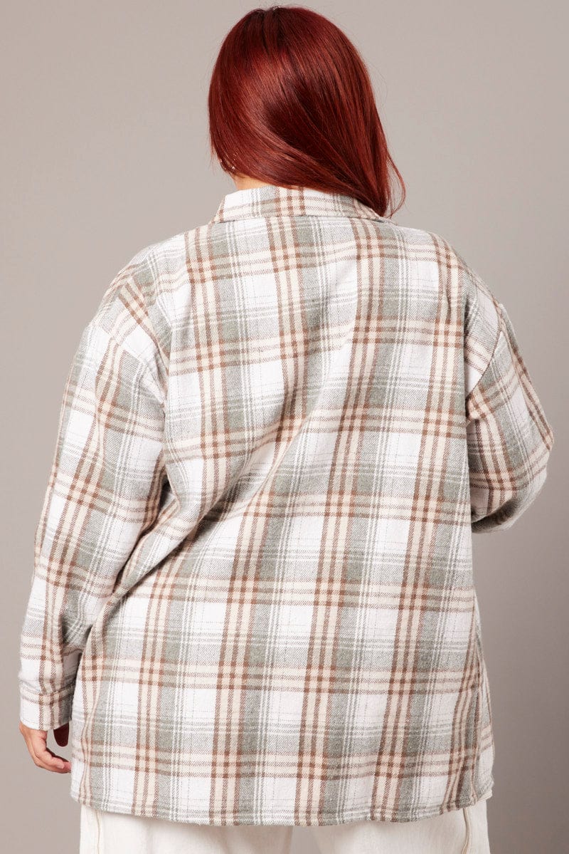 Green Check Relaxed Shirt Long Sleeve - Image 5