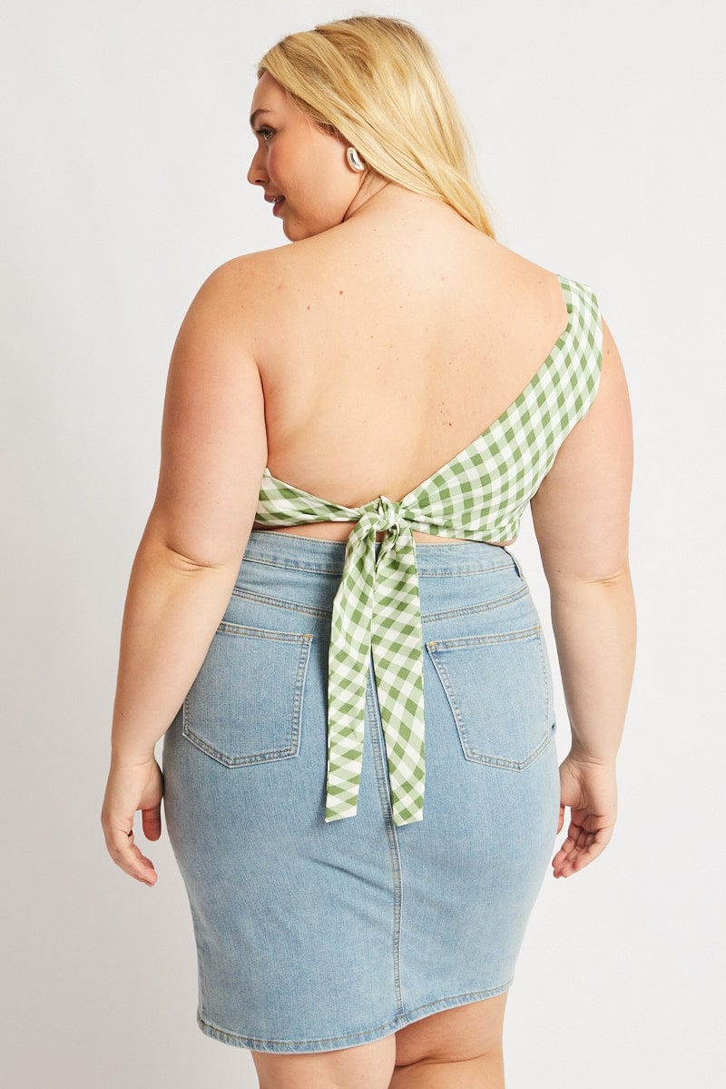 Green Check Scarf Top - Image 5