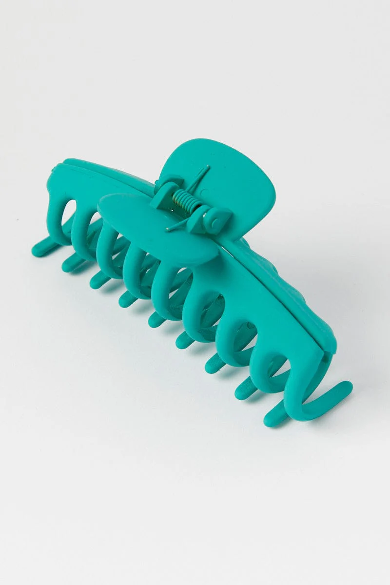 Green Classic Hair Claw Clip