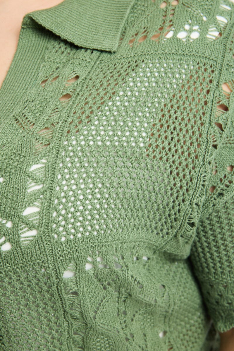 Green Crochet Knit Top - Image 5