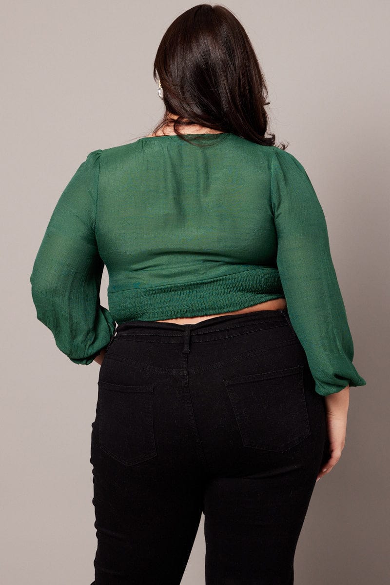 Green Crop Top Long Sleeve - Image 5