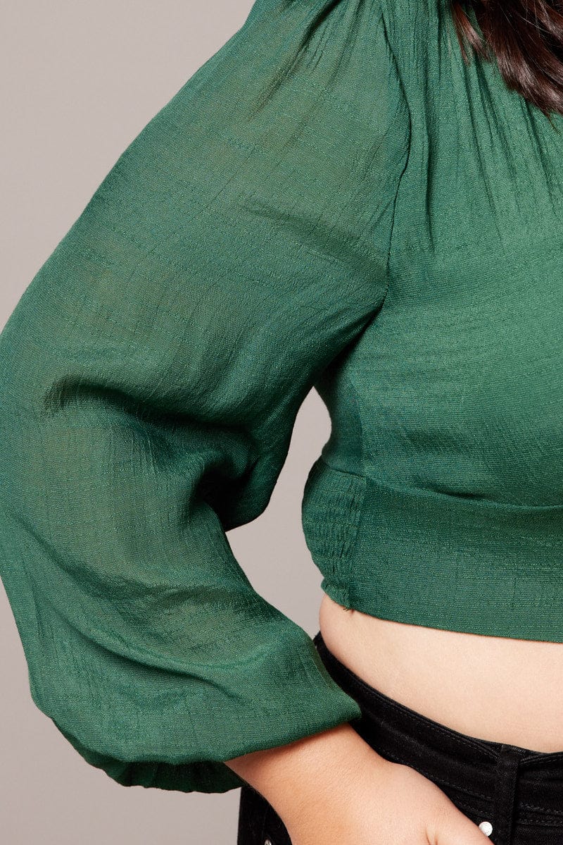 Green Crop Top Long Sleeve - Image 6