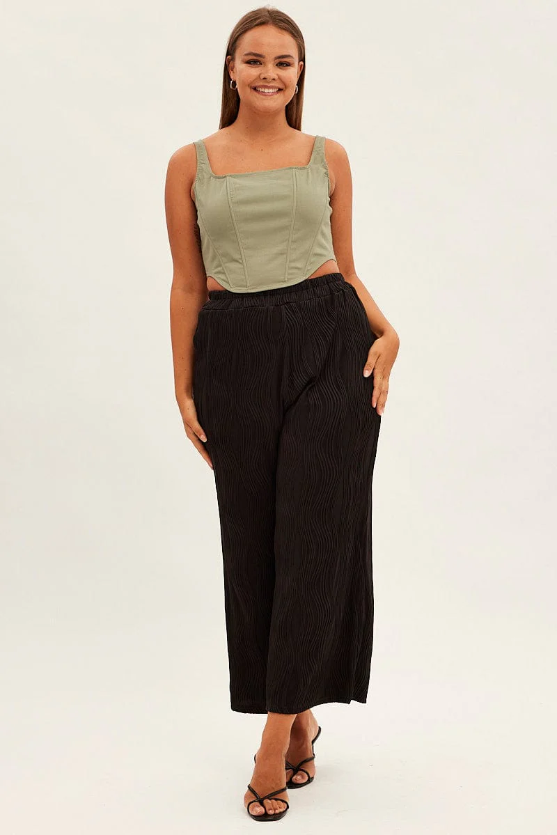 Green Crop Top Sleeveless Corset - Image 2