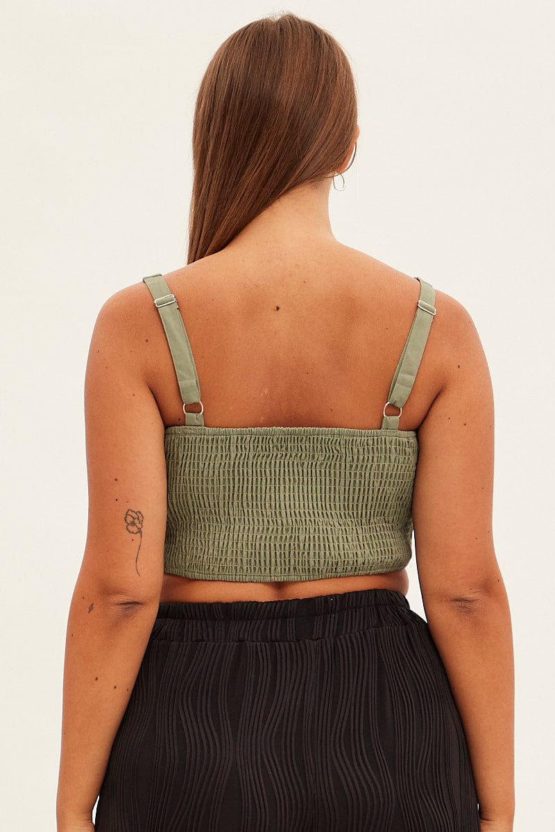 Green Crop Top Sleeveless Corset - Image 5