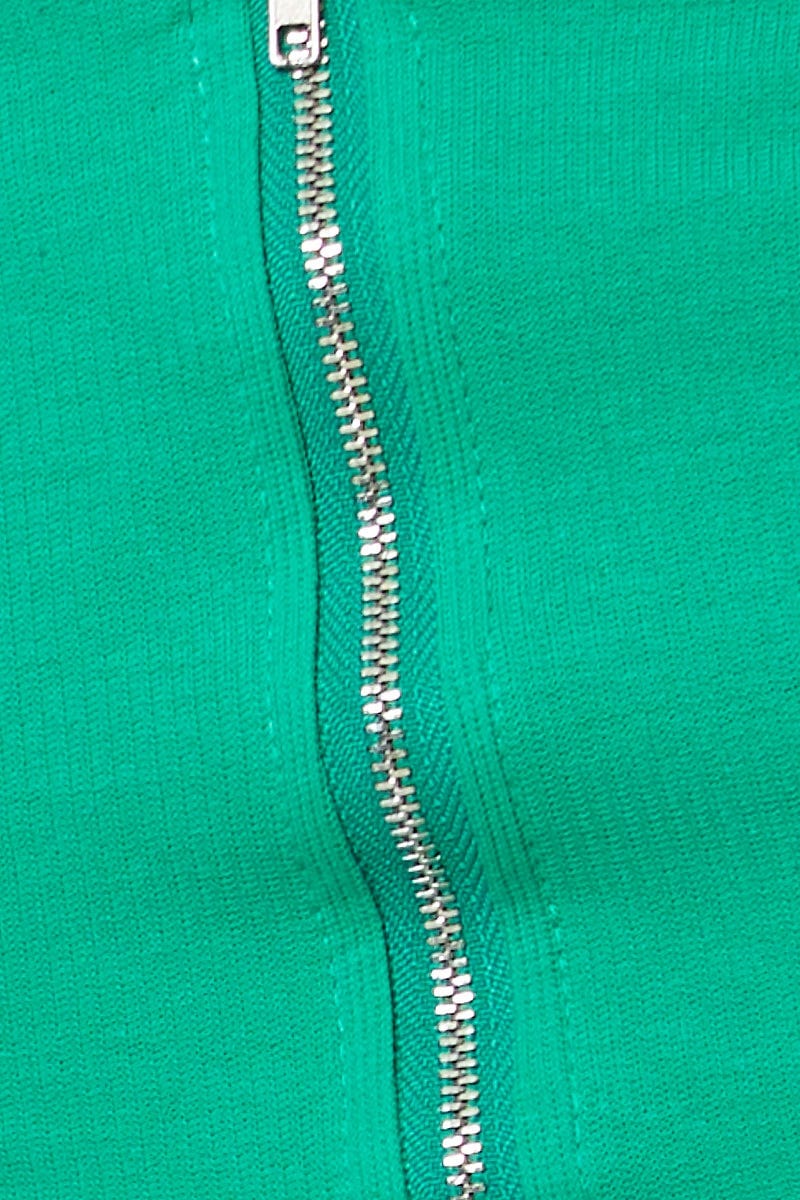 Green Crop Top Square Neck Slevless Corset - Image 6