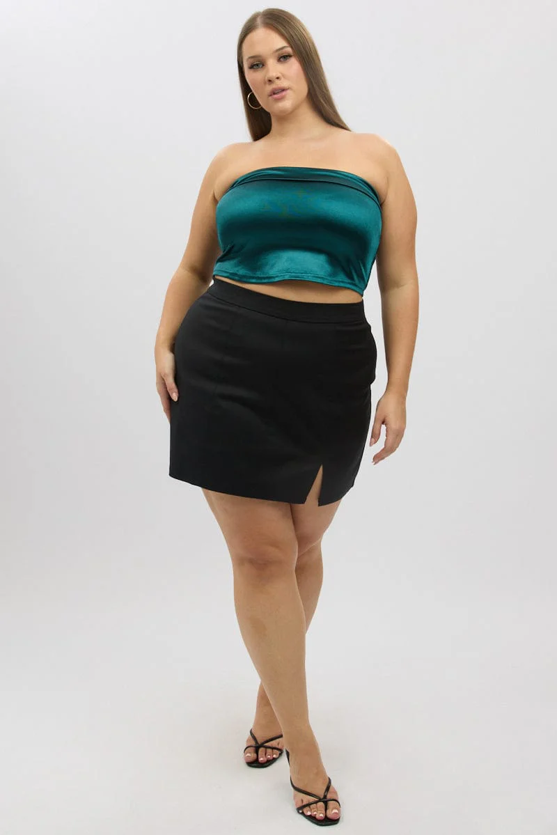 Green Crop Tube Top Strapless - Image 2