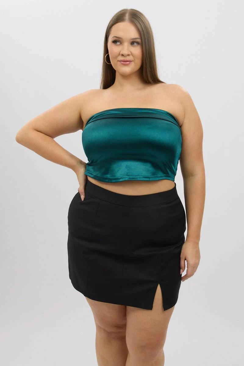 Green Crop Tube Top Strapless - Image 3