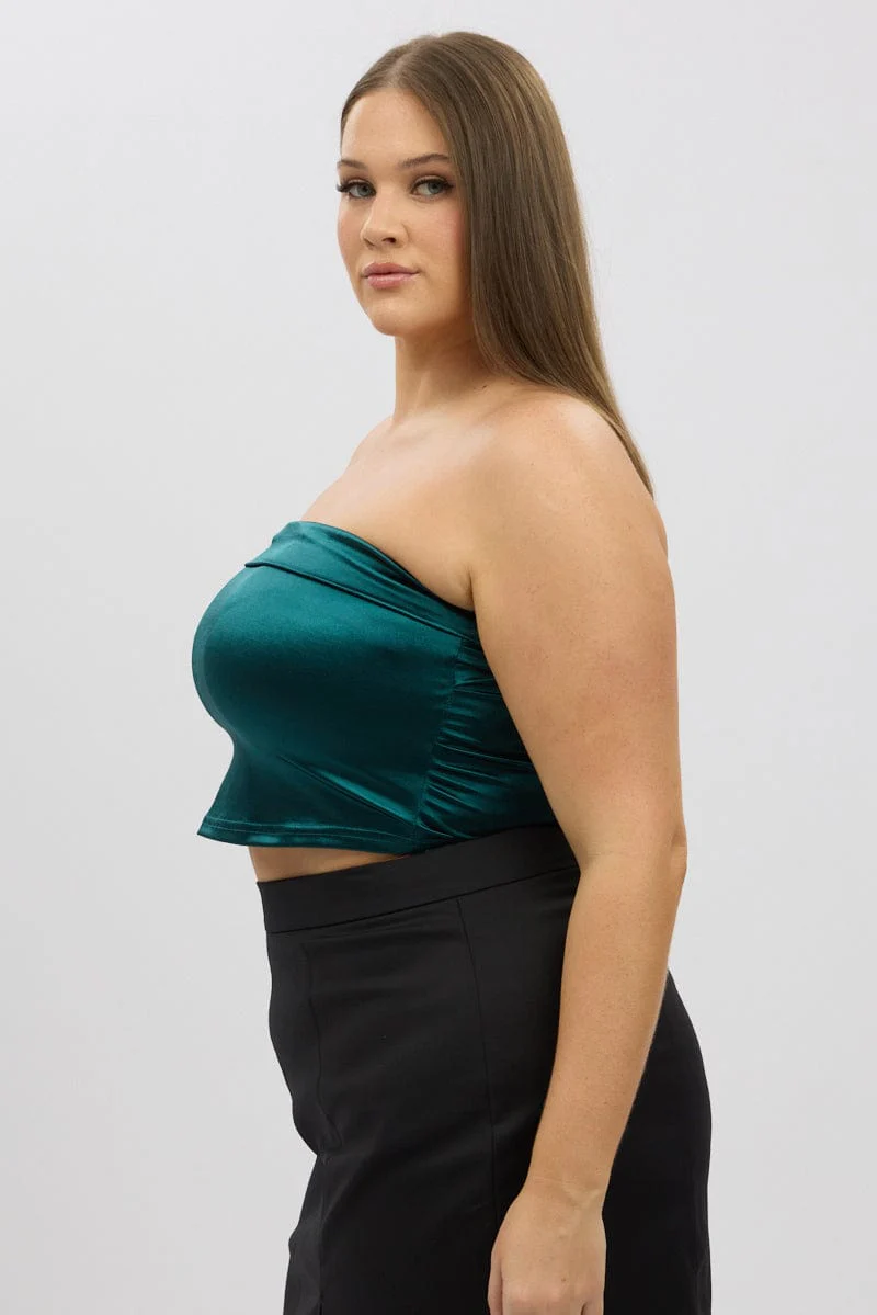 Green Crop Tube Top Strapless - Image 4