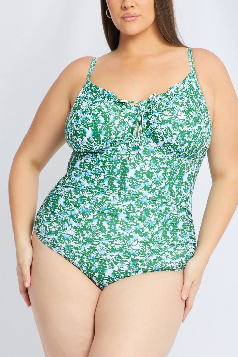 Green Ditsy One Piece Swimsuit - Image 6