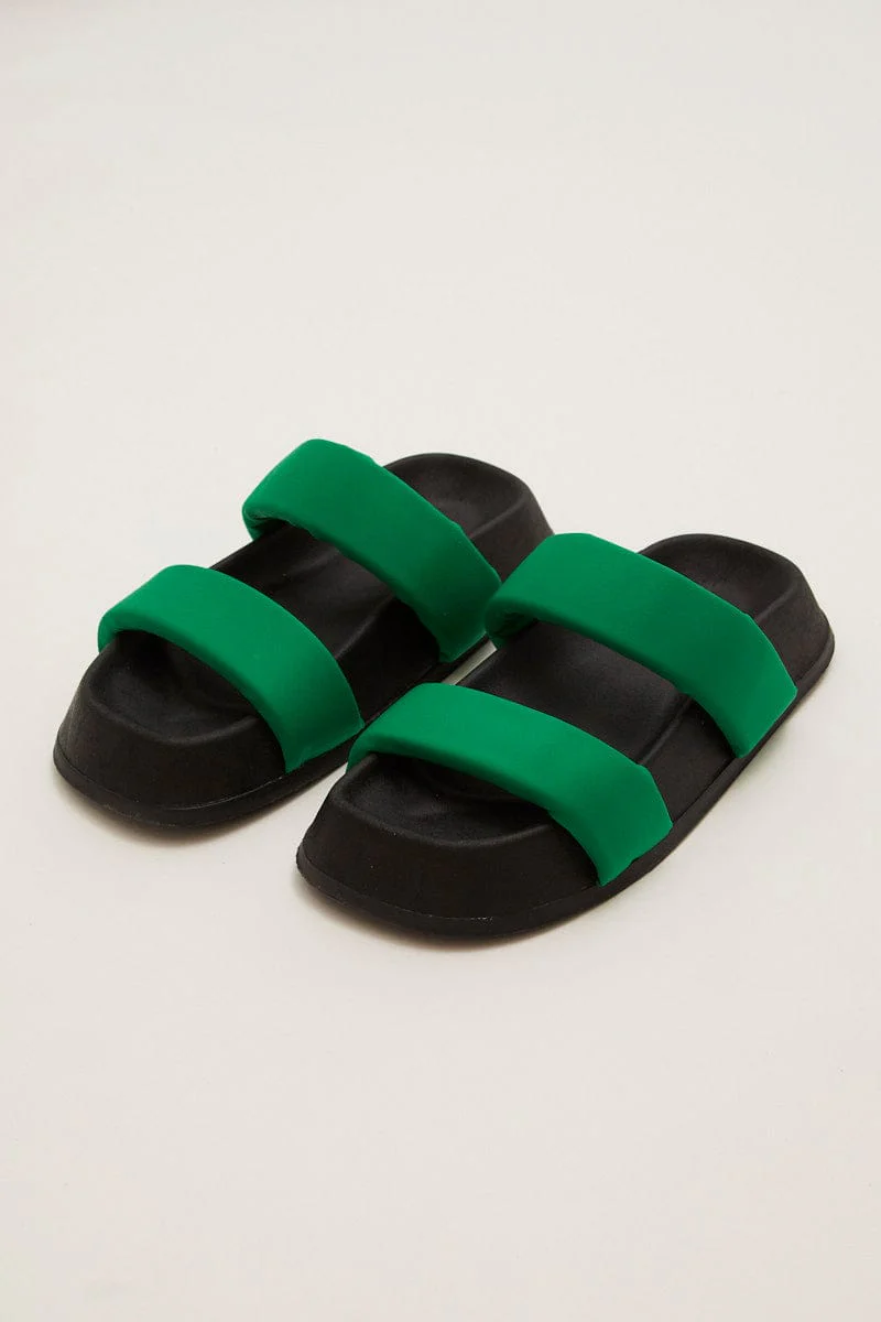 Green Flatform Slide Sandals - Image 2