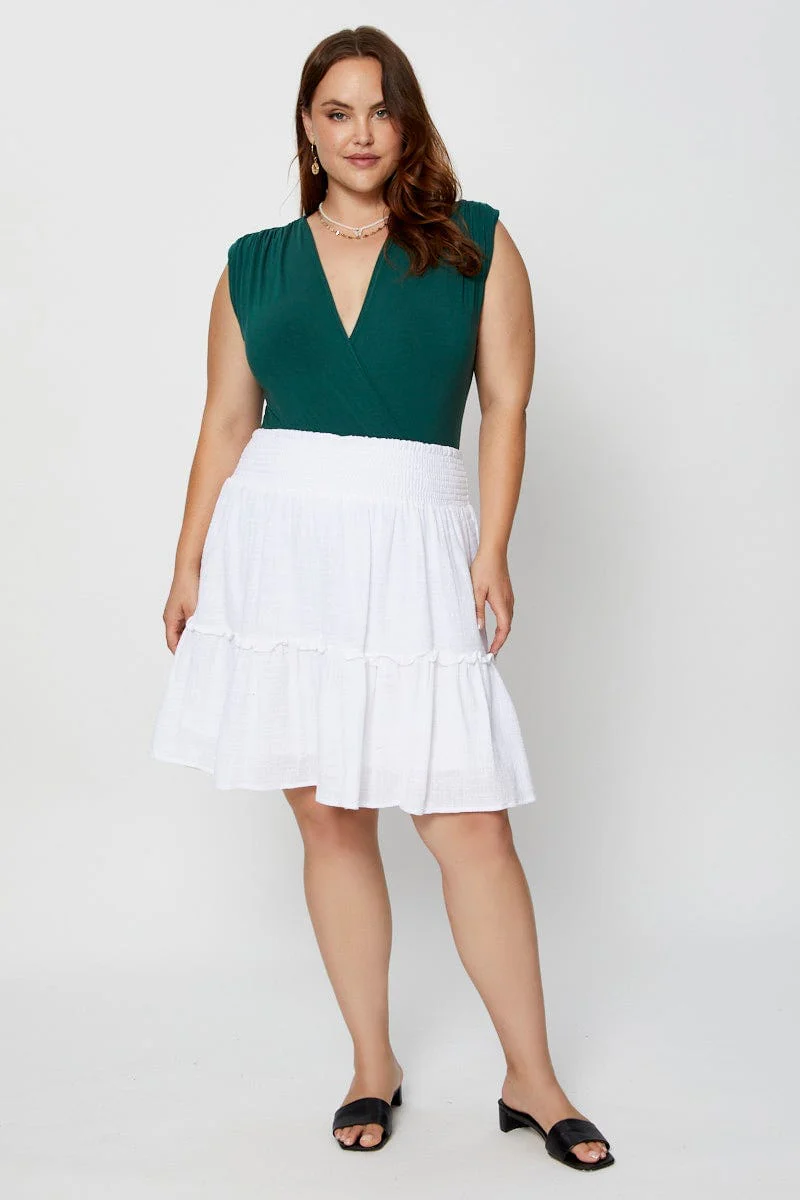 Green Front Bodysuit Shoulder Pad Sleeveless Jersey Wrap - Image 3