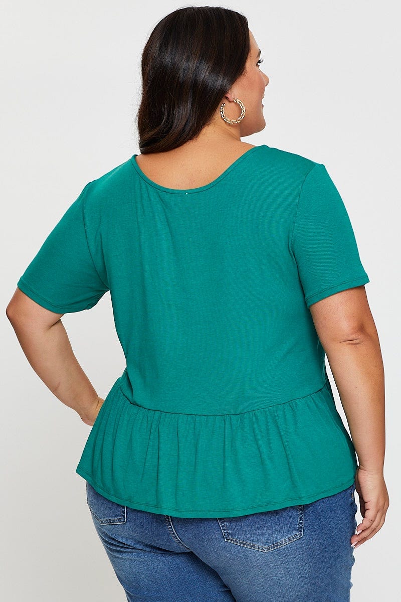 Green Front Top V-neck Short Sleeve Jersey Tie - Image 5